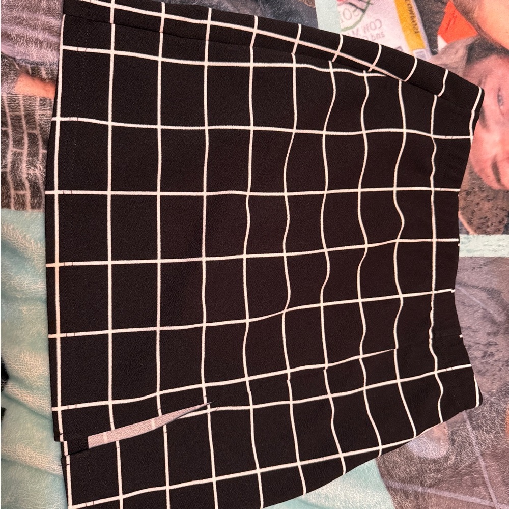 SHEIN Black and White Checkered Skirt